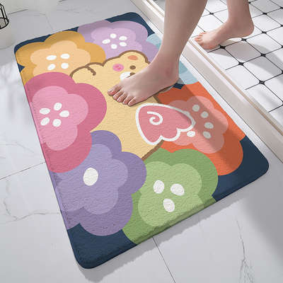 Home Entrance Mat Bathroom Toilet Floor Mat Absorbent Non-Slip Mat Household Bedroom Toilet Door Mat Carpet