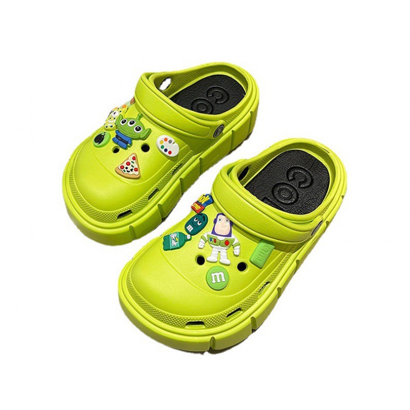 Women's hole shoes summer outdoor wear new closed toe cartoon popular heightened thick bottom non-slip Bass Light year diy sandals for women