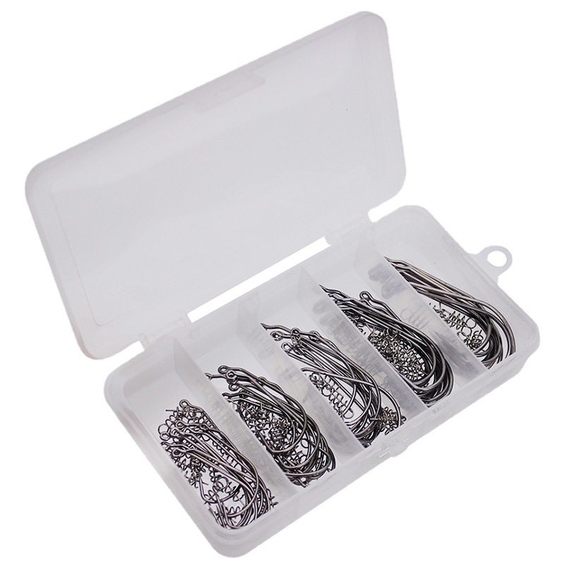 Wei and crank hook lock needle set 50 Soft Bait single hook soft maggot soft hook Texas fishing group Accessories Wholesale