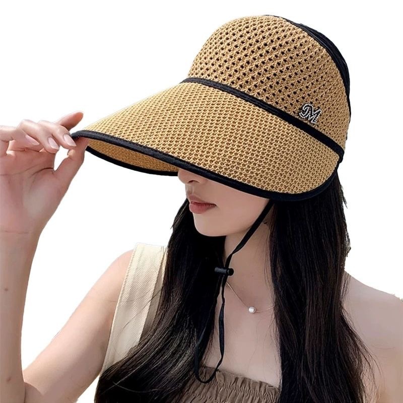 Summer Middle-aged and Elderly People's Hat All-match Mother's Sun Hat Face-covering Sunscreen Breathable Thin Large Eave Empty Sun Hat