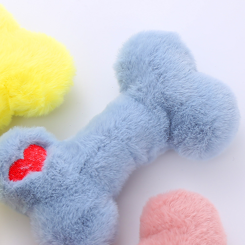 Amazon Explosions Pet Products Bone Shaped Washable Toys Interesting Voice Long Play Not Tired of Dog Toys