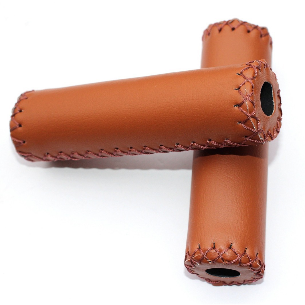 Bicycle retro hand sewing handle cover high elastic soft leather handle gloves Road folding car leather handle cover dead flying PU handle cover
