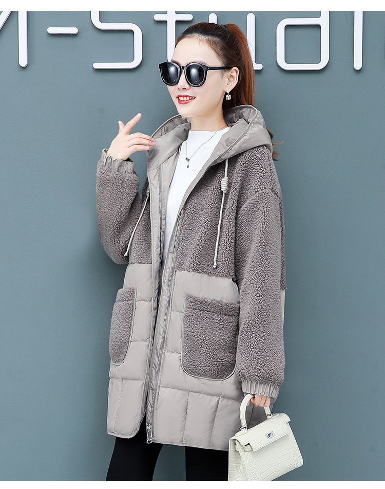 2023 nuovo inverno ispessito di media lunghezza stile coreano ampio taglie forti giacca imbottita in cotone con cuciture alla moda giacca imbottita in cotone di lana di agnello_voghion.com