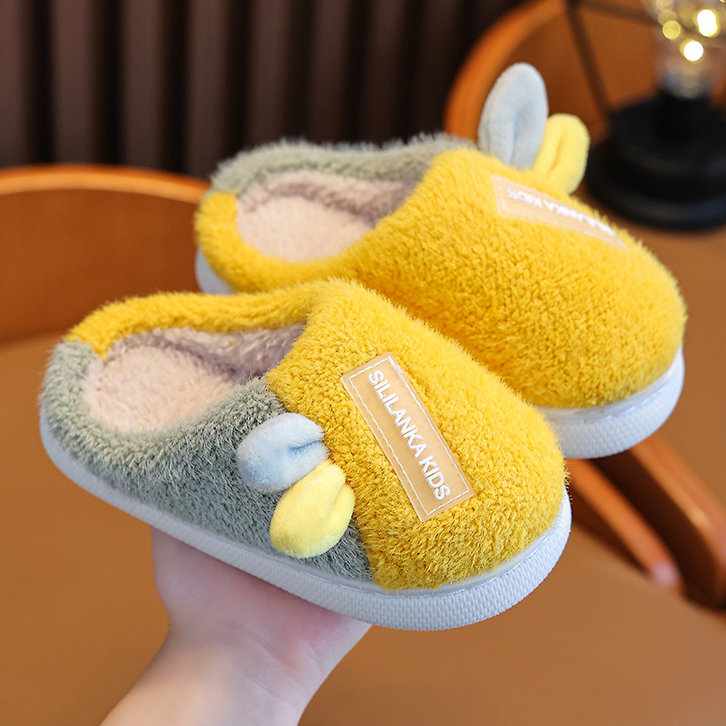 Children's Cotton Slippers Autumn and Winter Women's Soft Bottom Baby's Indoor Non-slip Cartoon Parent-child Children's Cotton Slippers Boy's Cute Mao Mao