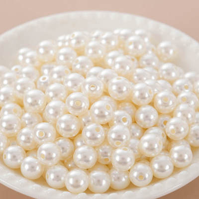 ABS imitation pearl ordinary straight hole non-porous loose bead round pearl bracelet necklace diy handmade jewelry accessories wholesale