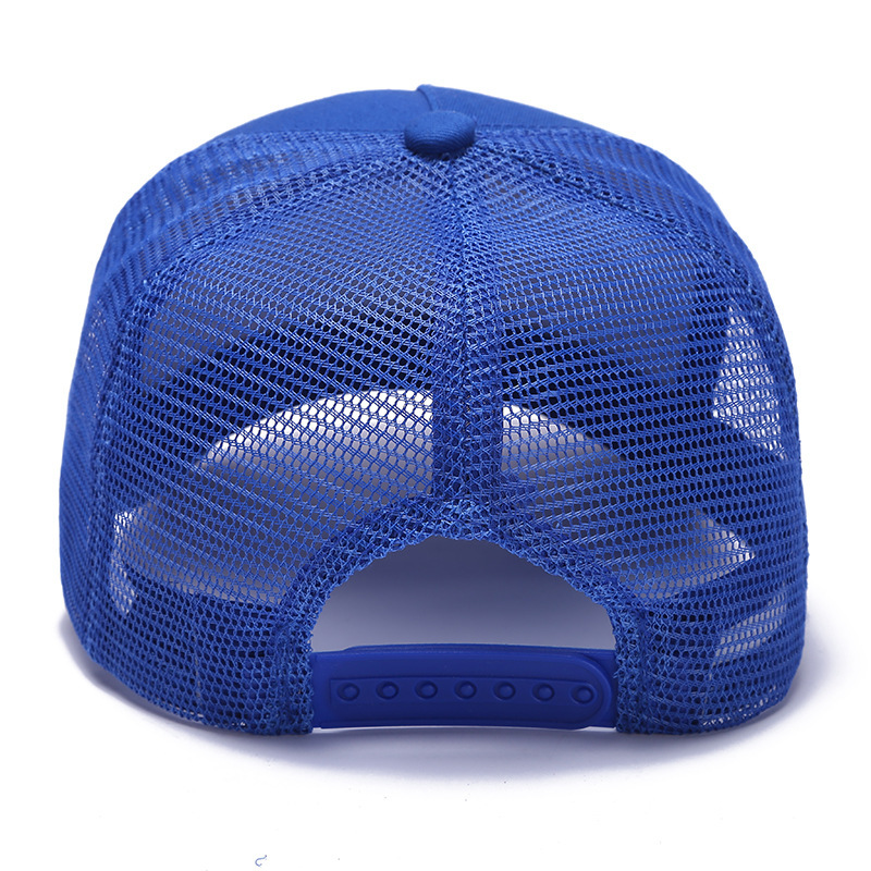 2024 new cross-border solid color six-piece mesh cap pure cotton mesh baseball cap factory wholesale breathable sun hat printing