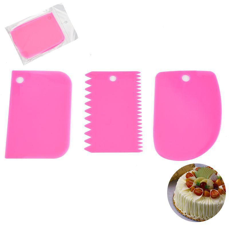 Baking Tools 3 Piece Plastic Cream Scraper Cream Cake Dough Cutter Baking Scraper