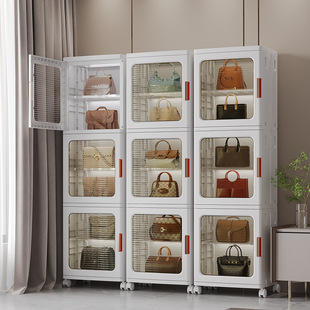 Foldable Storage Cabinet Shoe Cabinet Living Room Multi-Layer Plastic Storage Cabinet Household Snack Toy Organize Box Storage Cabinet