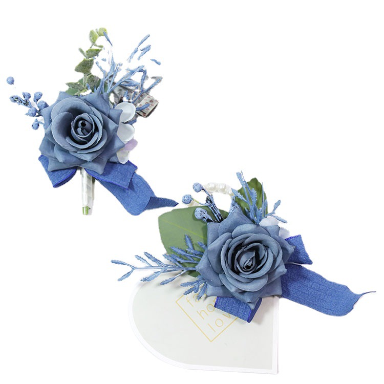 Art Accord 460 Wedding Flower Simulation Flower Business Celebration Opening Guest Corsage Hand Flower Blue Series