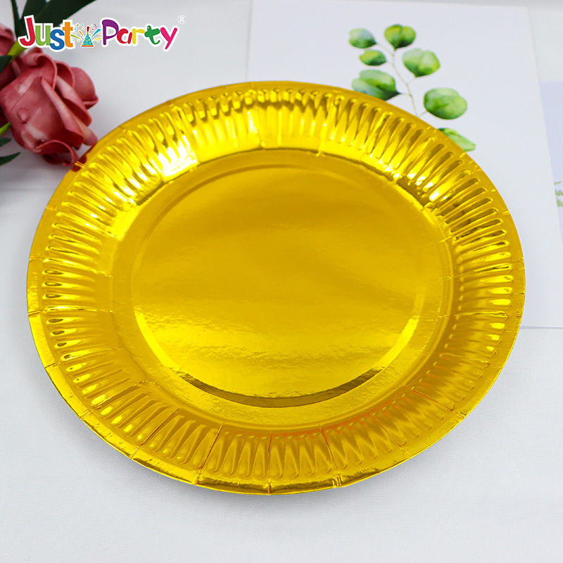 Birthday Party Disposable 7-inch Paper Plate Paper Plate Bowl Color Disc Holiday Party Cake Fast Food Plate Factory Batch