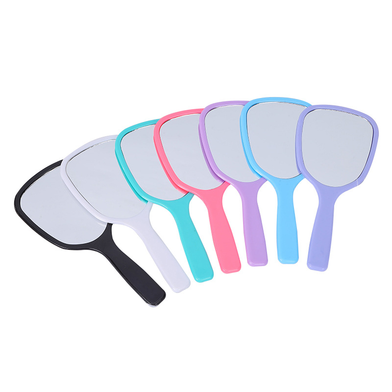 Cross-border mirror wholesale square hand-held makeup mirror girls dressing beauty makeup portable handle small mirror portable