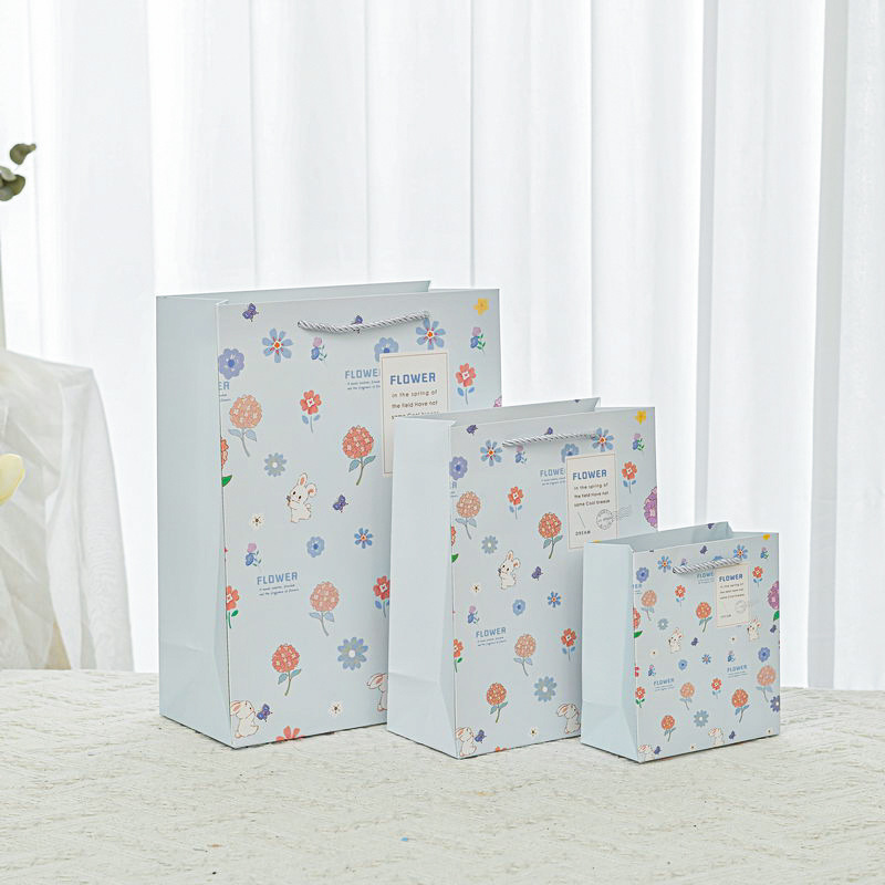 New Gift Bag Creative Flowers Tote Bag Children's Day Birthday Gift Packaging Bag Jewelry Clothing Shopping Paper Bag