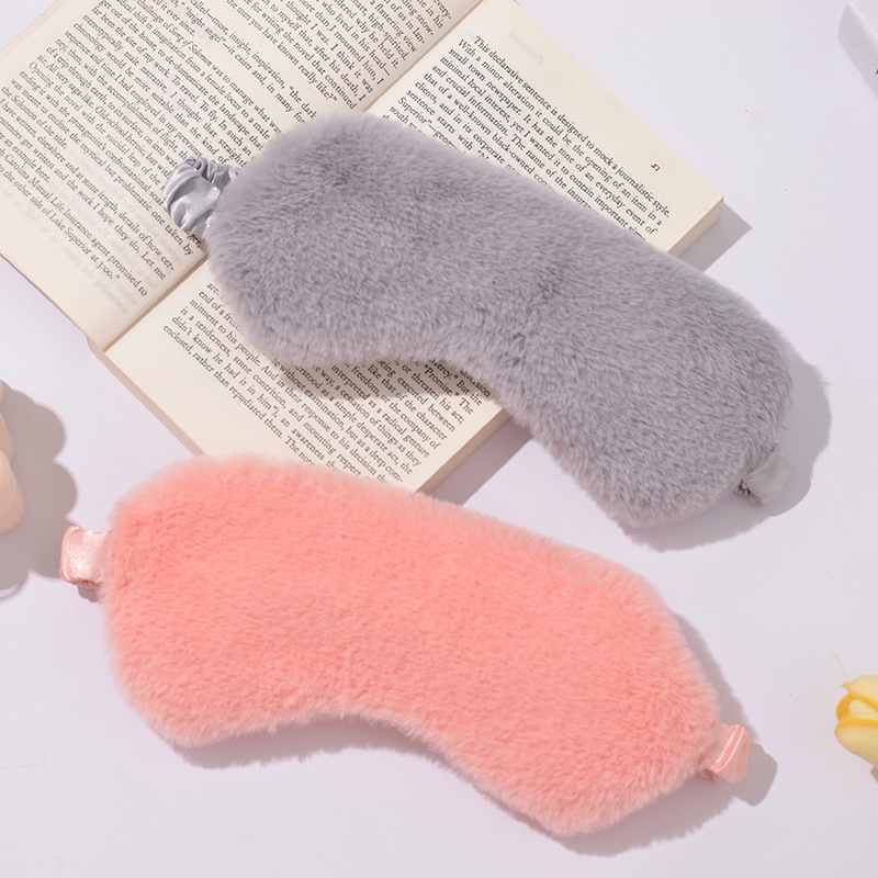Yitang spot cute plush rabbit fur eye mask sleep special breathable eye mask ice bag hot compress cold compress factory