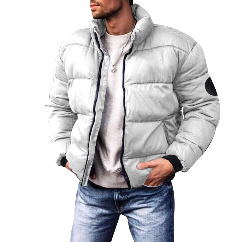 2023 cross-border Men's winter cotton-padded coat winter coat stand collar casual cotton-padded coat thickened men's cotton-padded coat foreign trade