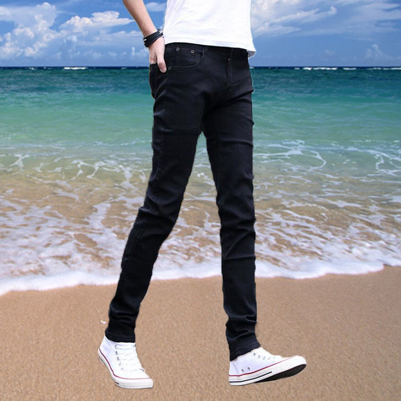 Korean version of summer thin men's jeans loose feet youth leisure trend stretch casual long pants wholesale
