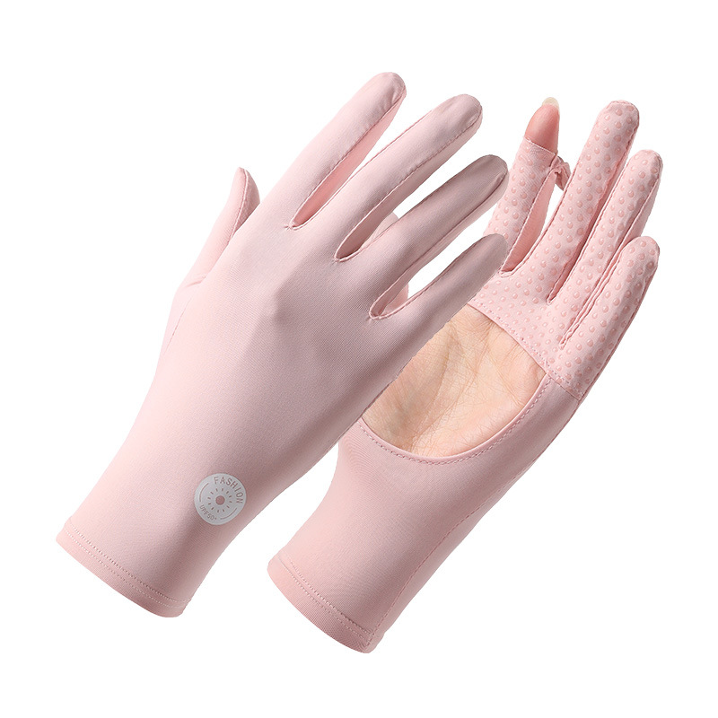 Sunscreen Gloves Women's Summer UV-resistant Hollow Palm Breathable Non-slip Riding Driving Finger Touch Screen Ice Gloves