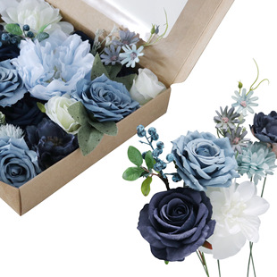 Amazon high-end artificial flower gift box wedding Valentine's Day birthday gift flower box flower head with pole home bouquet