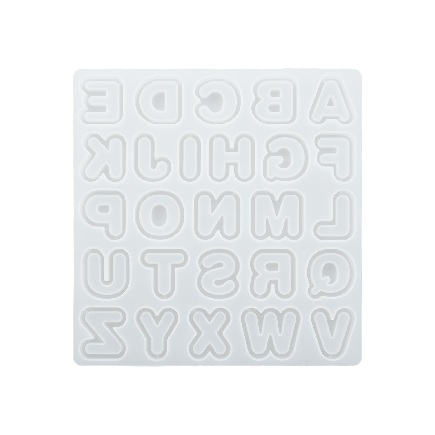 diy crystal drop glue epoxy resin quicksand letter mini double layer quicksand English mirror silicone mold. E area