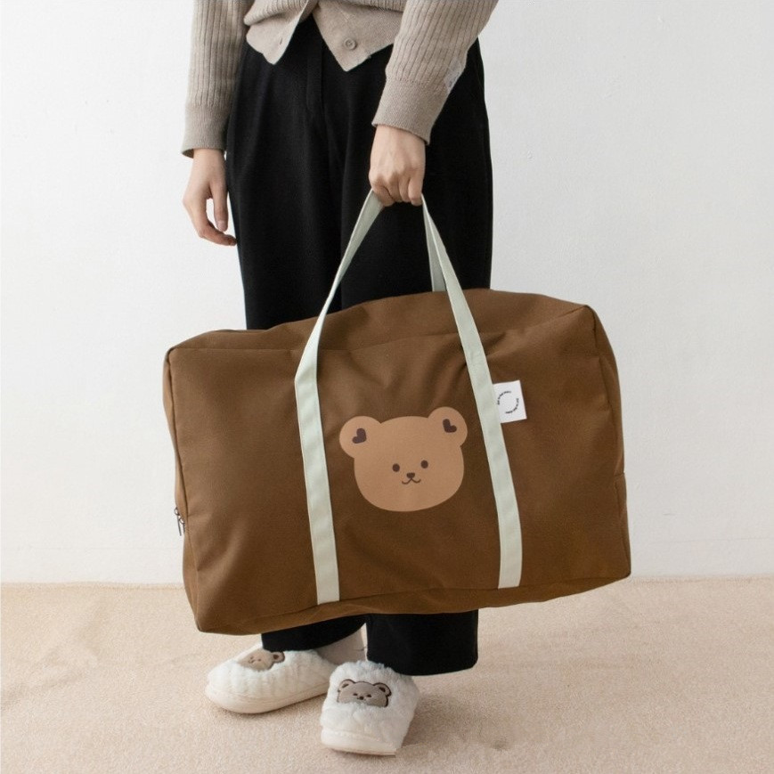 ins South Korea same style solid color Bear kindergarten quilt storage bag bedding packing bag large capacity luggage bag