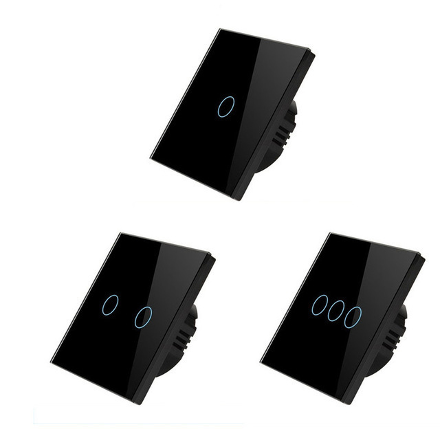 86-type European standard British standard single touch switch 123 open pure touch sensor switch glass panel lamp switch