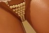 Underwear thong type Pearl elastic waist chain, pearl chain Red White Black multicolor optional