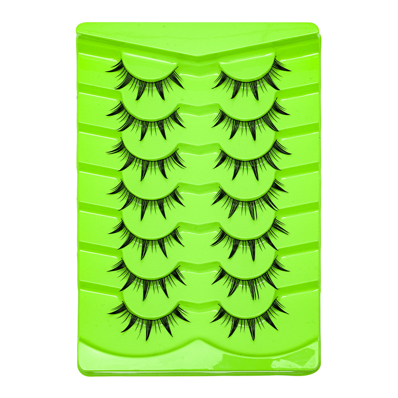 Cartoon new women's group false eyelashes one piece single black stem bridal makeup Fox series thick devil false eyelashes natural