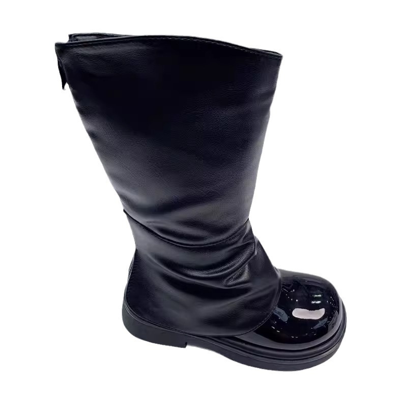Children's Martin boots 2023 autumn and winter New girls' fashion catwalk pants boots medium and big children's bright leather fashion long boots