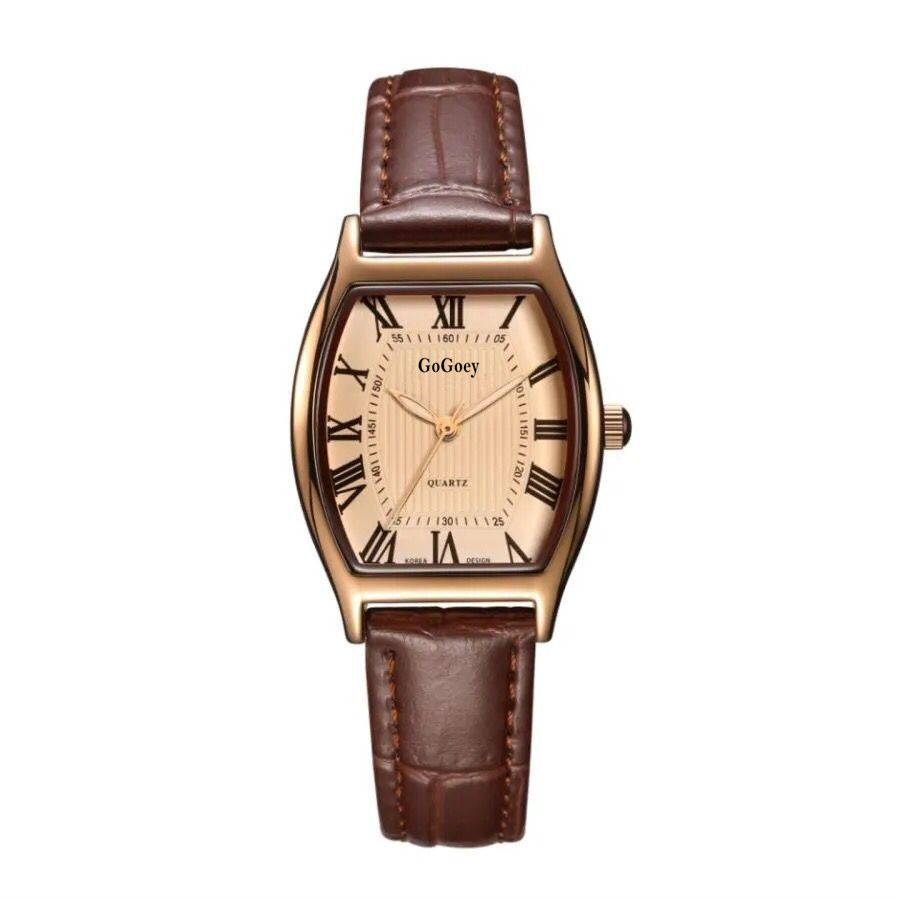 New Korean style fashionable women's watch retro ins style wine barrel-shaped belt learn life waterproof simple watch