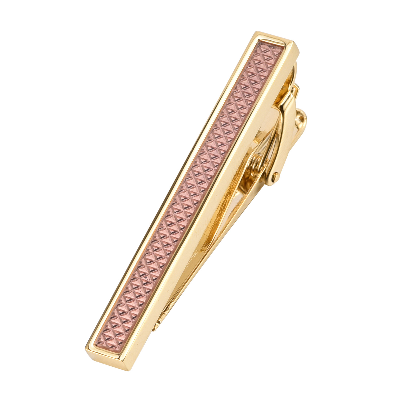 Dongguan New carved tie clip in stock geometric shape rose gold tie decorative clip suit clothing accessories
