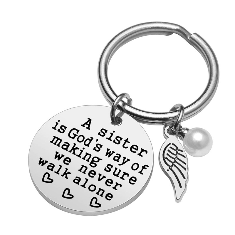 Europe and the United States hot sale A sister is god's way to send friends good sisters Christmas birthday key chain