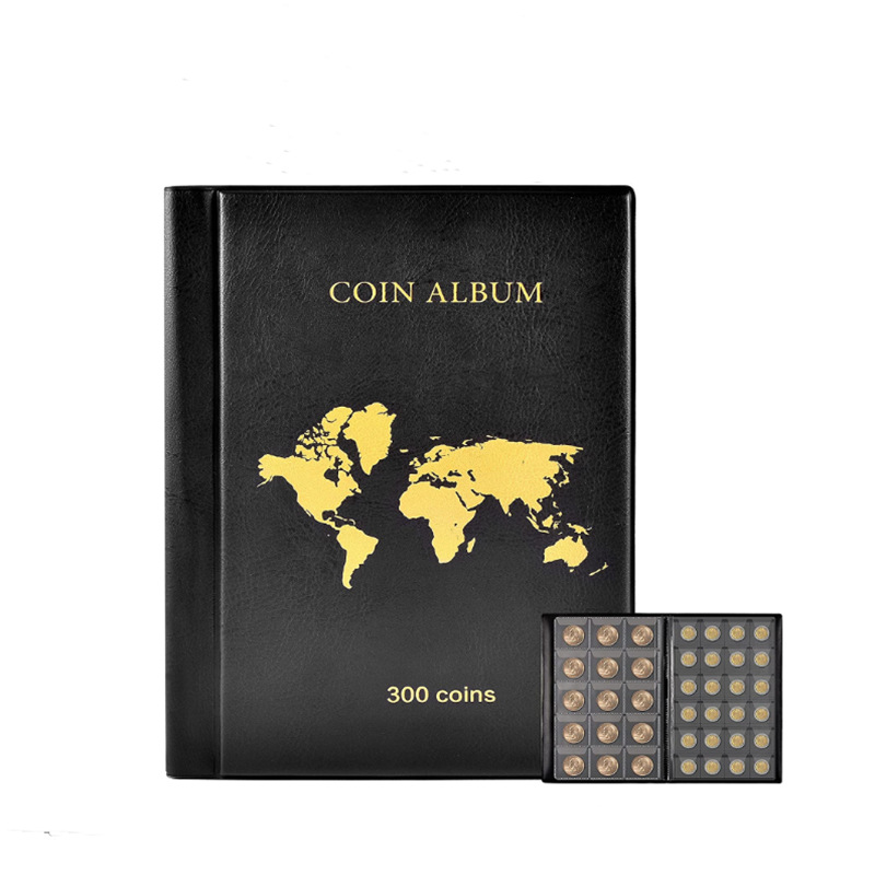 300 Cards Coin Storage Album Size Cards Coin Collection Album Vertical Commemorative Coins Copper Coins Stamp Album