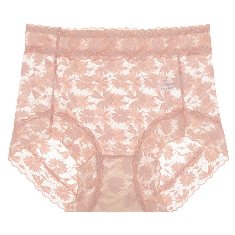 Lace Panties for Women Sexy Girls Born Mulberry Silk Crotch Large Size Lightweight Breathable High Waist Pure Triangle Shorts for Women