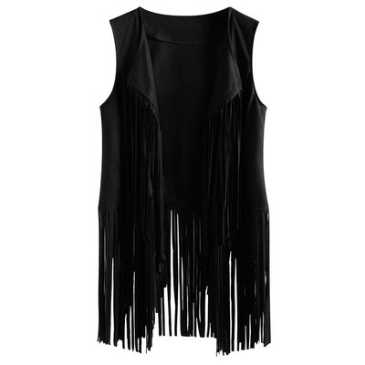 2023 New European and American Spring and Summer Fashion Thin Tassel Vest Women's European Station Slimming Slim-fit Sleeveless Vest Women's Trendy