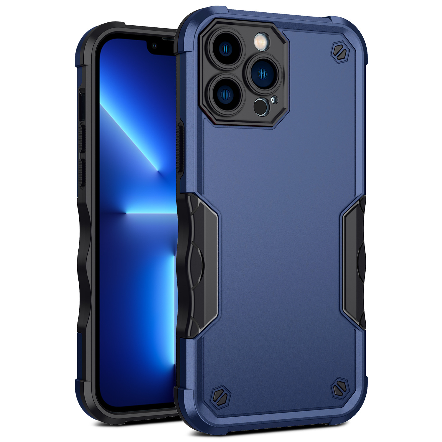 跨境適用於iPhone15手機殼軍棋平面防摔13/12蘋果14promax保護殼