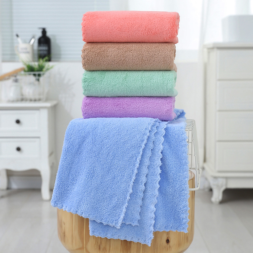 Face towel coral fleece small square towel towel hand towel household head absorbent quick-drying gift towel factory wholesale