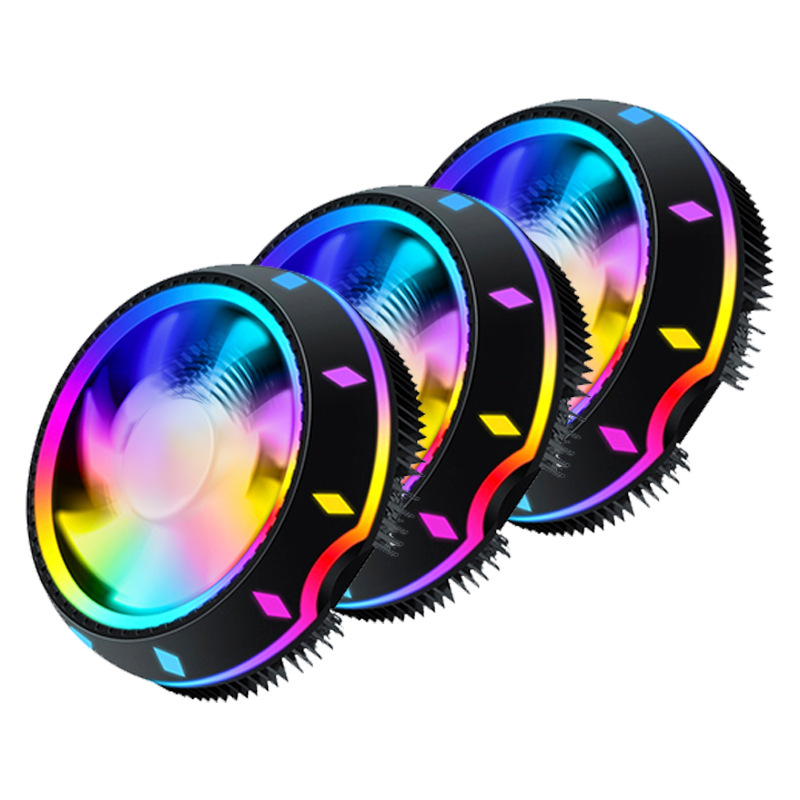 Host computer CPU radiator UFO spy UFO fan color mute luminous desktop game radiator