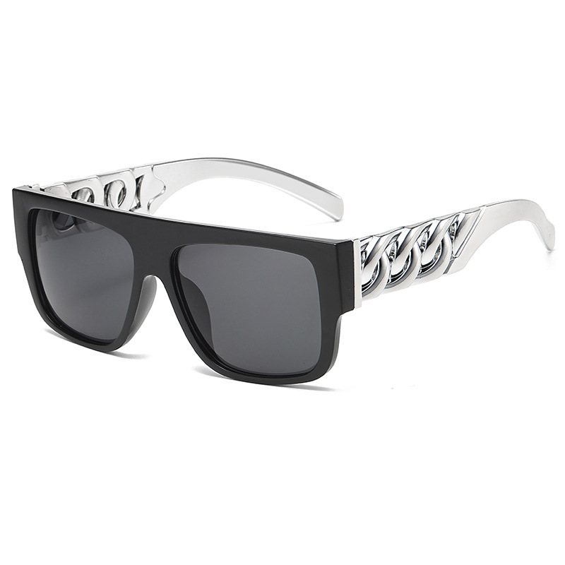 Fashion Sunglasses Big Gold Chain Gold Plated Twist Legs Punk Glasses Local Hero Street Showcase Sunglasses Foreign Trade Cross-Border