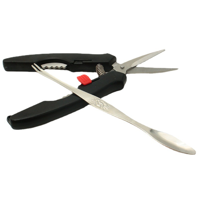 Stainless Steel Kitchen Tools 304 Crab Fork Crab Shear Crab Tool Set Crab Needle Household Multifunctional Crab Fork Crab Shear