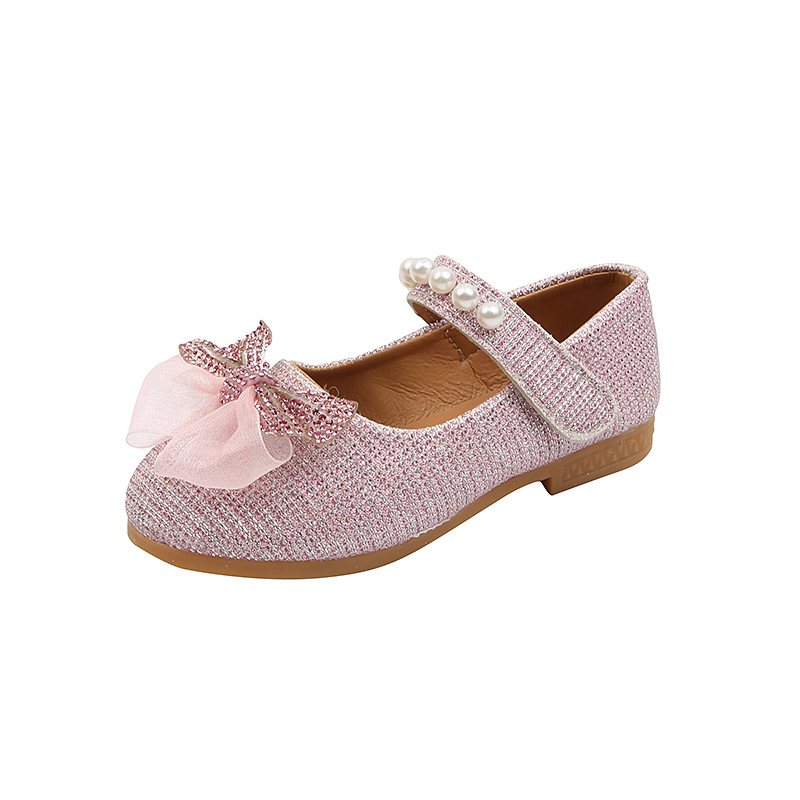 2023 Spring and Autumn New Children's Flat Shoes Girls Princess Sandals Soft Sole Small Leather Shoes Girls Baby Dance Shoes