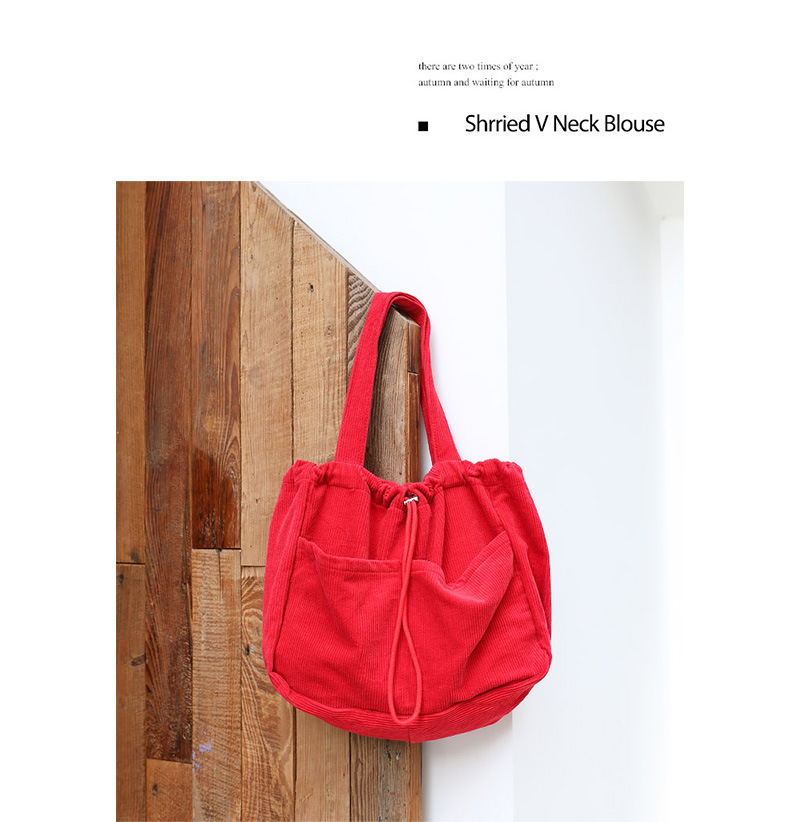 Japanese Style Vintage Corduroy Handbag ins Canvas Large Capacity Underarm Bag Internet Popular Fashionable Drawstring Shoulder Bag for Women_voghion.com