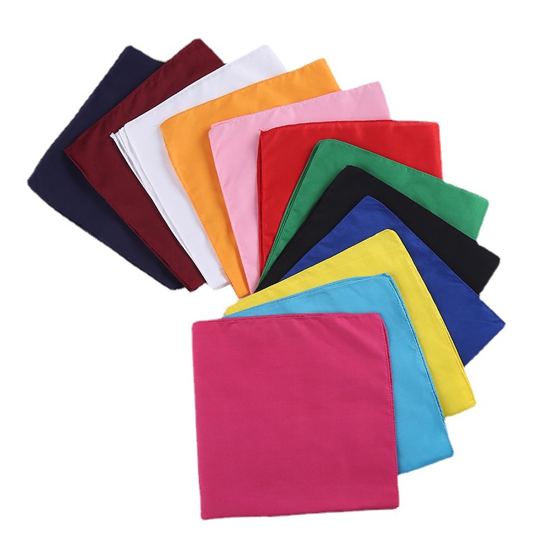 Amazon Solid Color Plain Polyester Variety Square Riding Outdoor Headscarf Printable LOGO Headscarf Manufacturers
