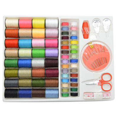 Wholesale color household sewing thread 64 color sewing box small roll multi-color DIY hand stitching bottom surface thread accessories suit