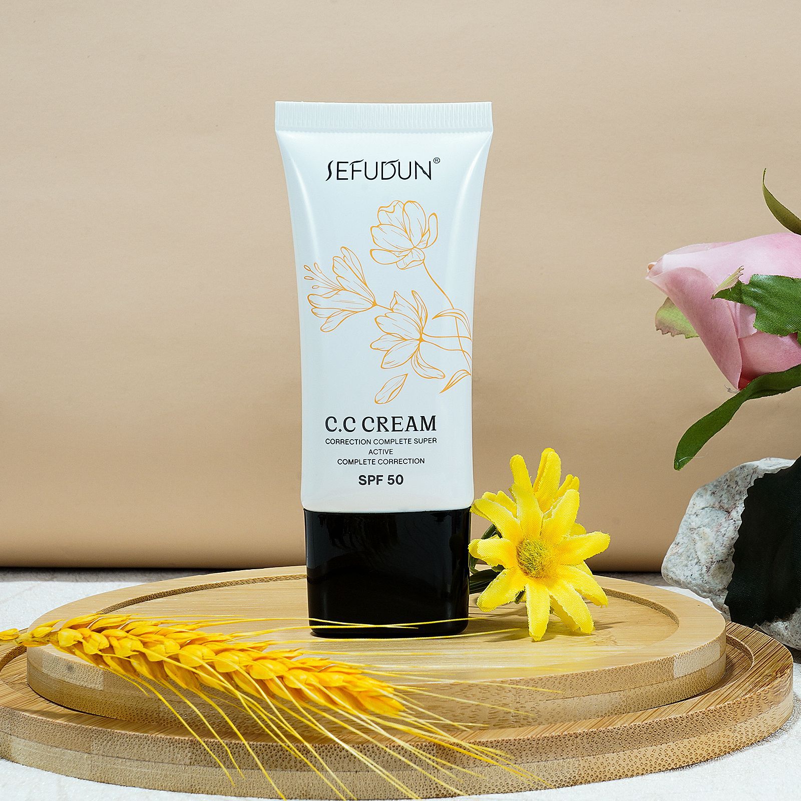 SEFUSDUN pre-makeup isolation cream moisturizing non-stuck powder brightening skin color lightweight clothing CC isolation cream 30ml