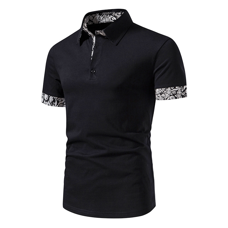 Amazon Men's cashew flower color matching men POLO short sleeve B14