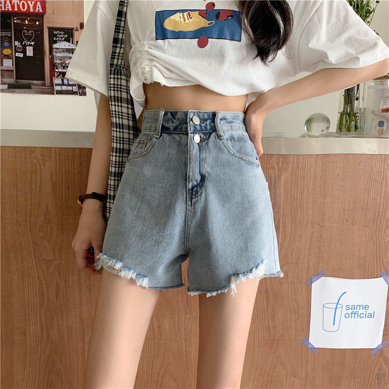 8171 Korean style Denim shorts female 2022 new student Chic loose all-match wide leg shorts high waist hot pants fashion