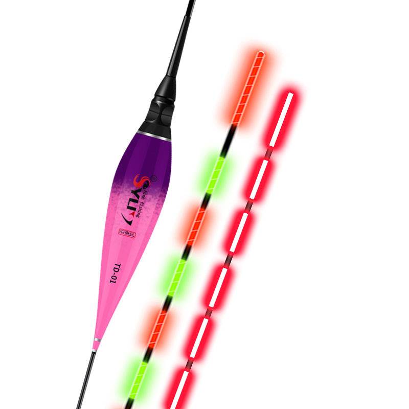 Top bead bite hook color changing luminous float super bright night fishing carp float highly sensitive gravity induction electronic float eye-catching float