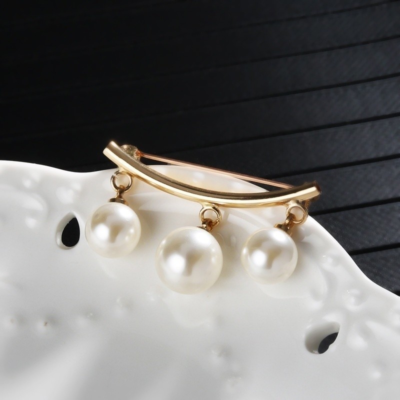 Temu Hot Sale Anti-running Brooch Collar Simple Pearl Small Pin Elegant High-end Fixed Clothes Pin Accessories