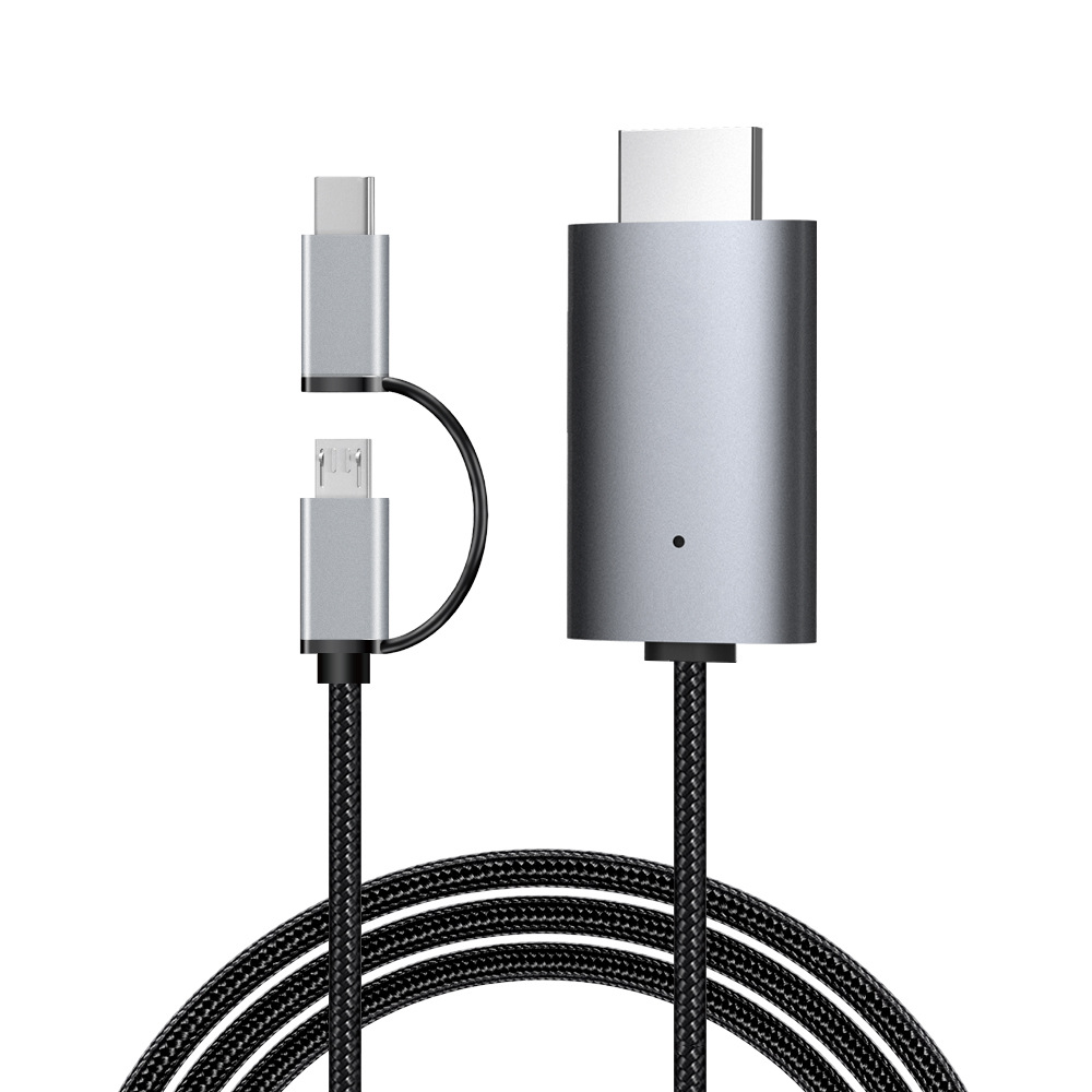 Applicable mobile phone TYPE C MICRO 5PIN to hdmi same screen Cable hdmi HD without power supply