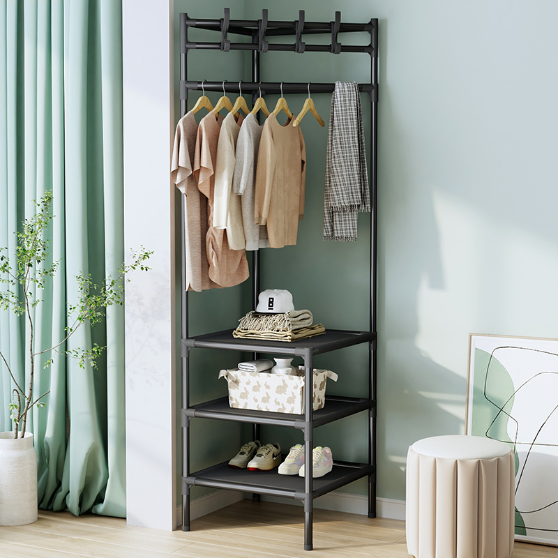 Corner Coat Rack Floor Bedroom Household Bedside Clothes Hanger Simple Storage Rack Wall Corner Clothes Storage