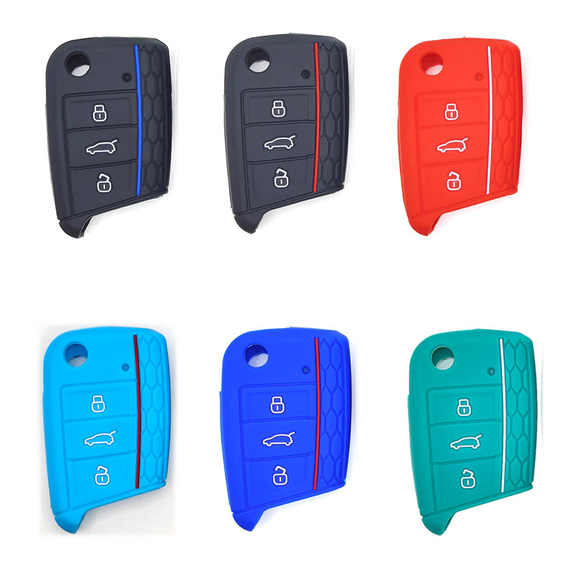 Suitable for VW Volkswagen Lingdu Golf 7 Touran L Jialv Tiguan L Tuang Silicone Key Snap Protective Cover - ShopShipShake